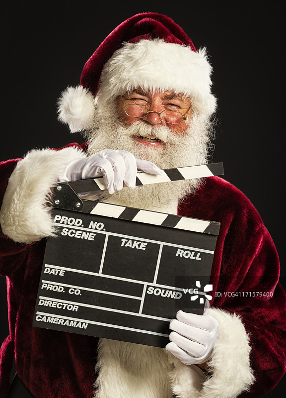 圣诞老人和电影石板图片素材