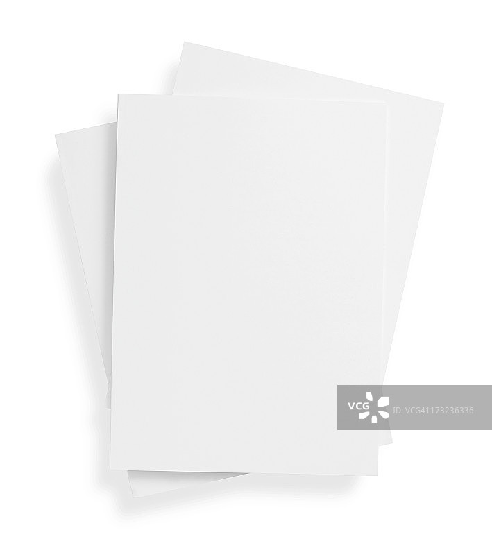 一堆空白的白色杂志封面盖在白色背景上图片素材
