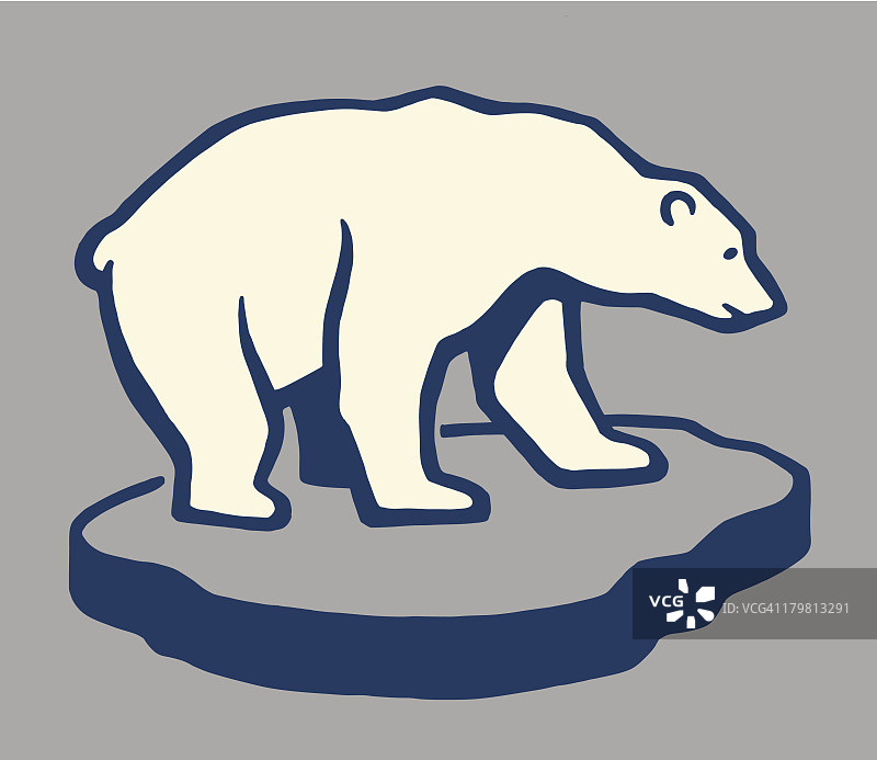 北极熊在一块冰上图片素材