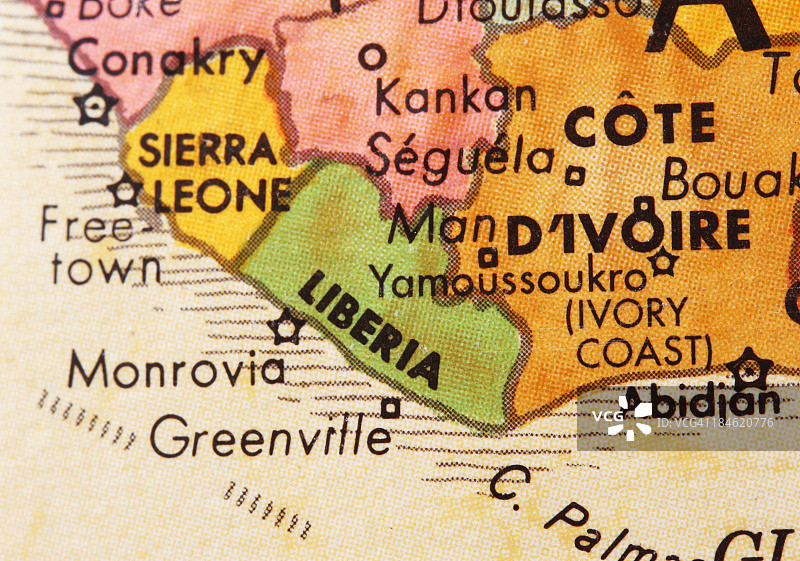 地图上的利比里亚图片素材