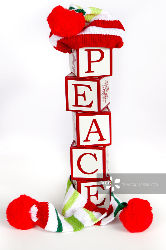 “和平”这个词是由字母块组成的图片素材