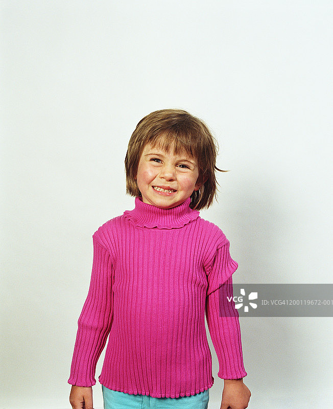 女孩(2-4)微笑，肖像图片素材