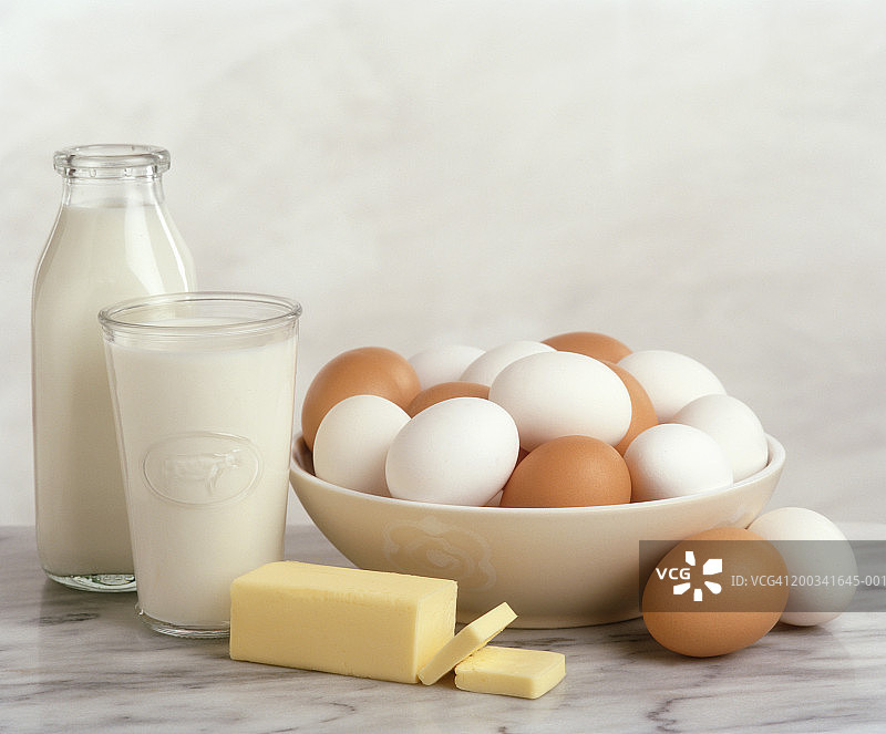 牛奶、黄油和鸡蛋图片素材