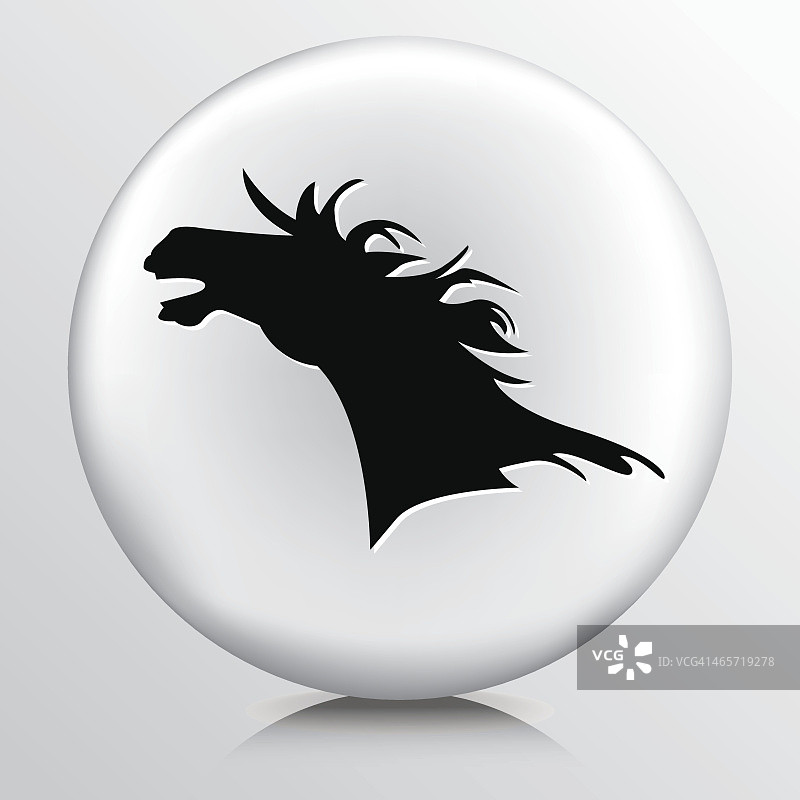 圆形图标与马的头黑色剪影图片素材