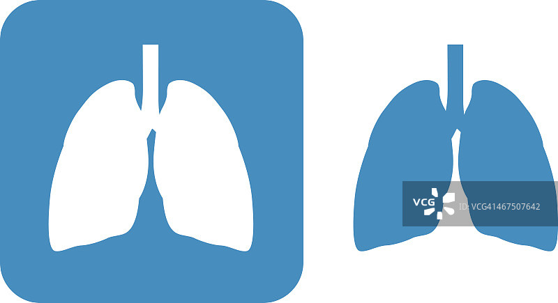 肺蓝色图标图片素材
