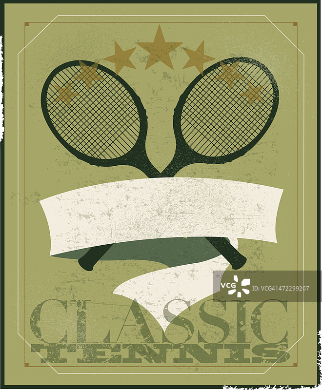 网球拍横幅-经典复古图片素材