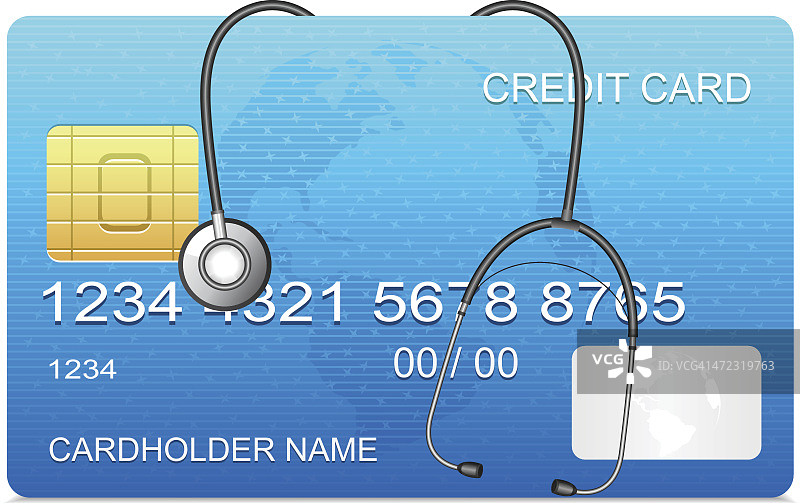 信用卡和听诊器图片素材