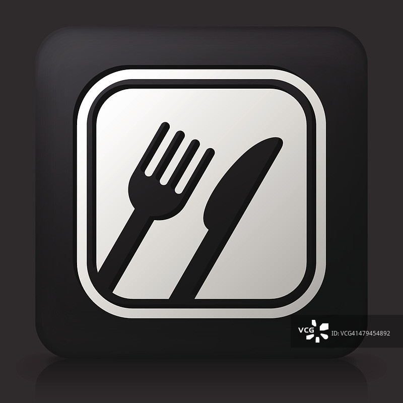 黑色方形按钮与食物标志图片素材