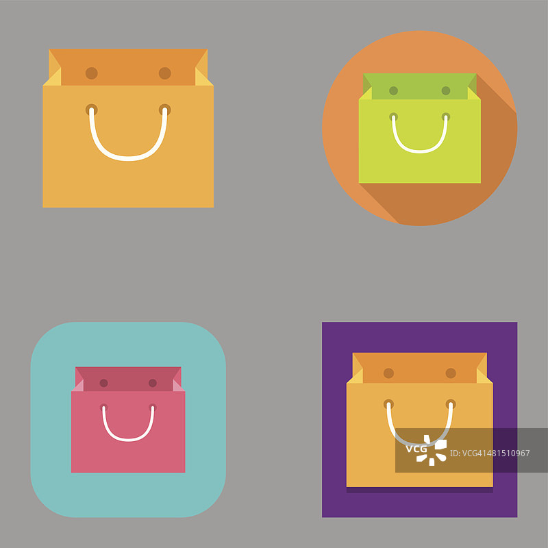 扁平购物袋图标|卡拉福系列图片素材