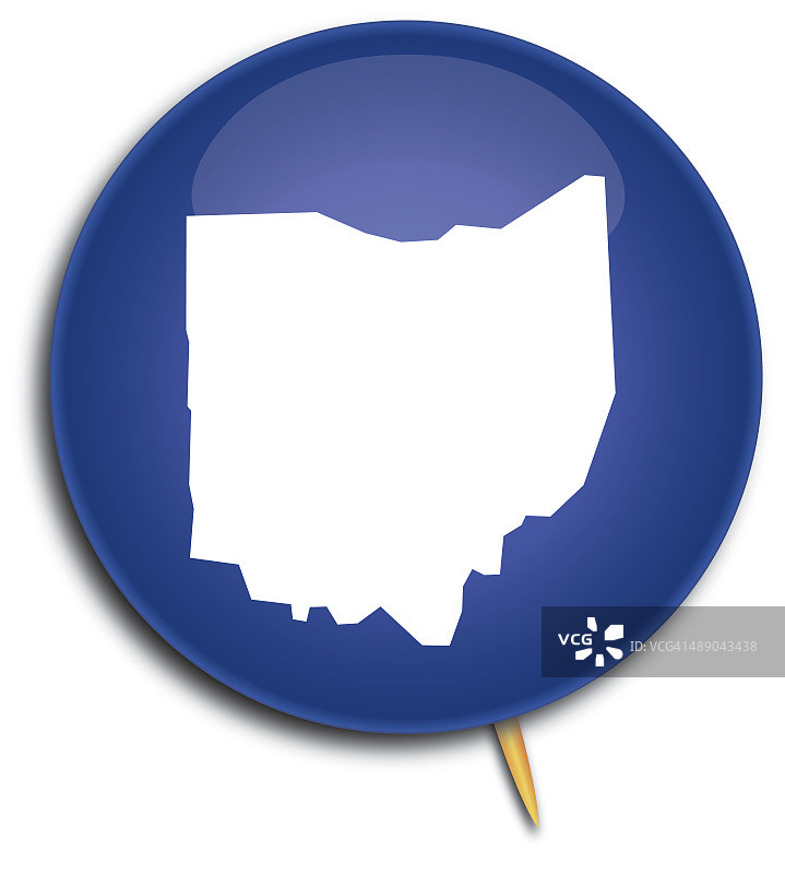俄亥俄地图按钮图片素材