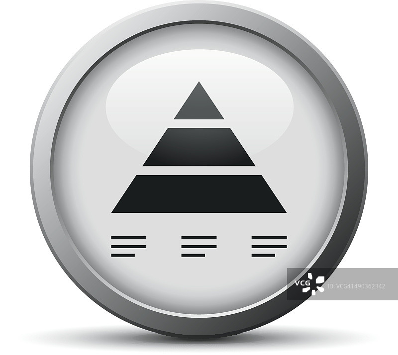 金字塔图标上有一个银色的按钮。——SilverSeries图片素材