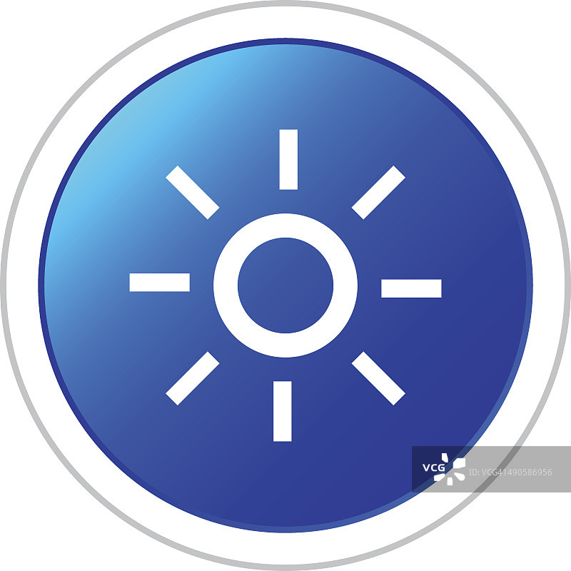 太阳图标上的圆形按钮。——StickerSeries图片素材