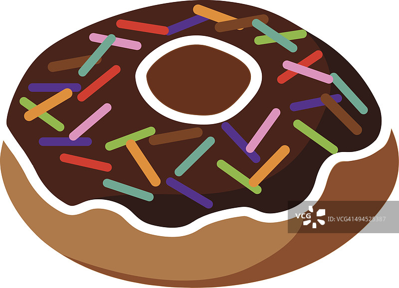 巧克力甜甜圈和糖屑图片素材
