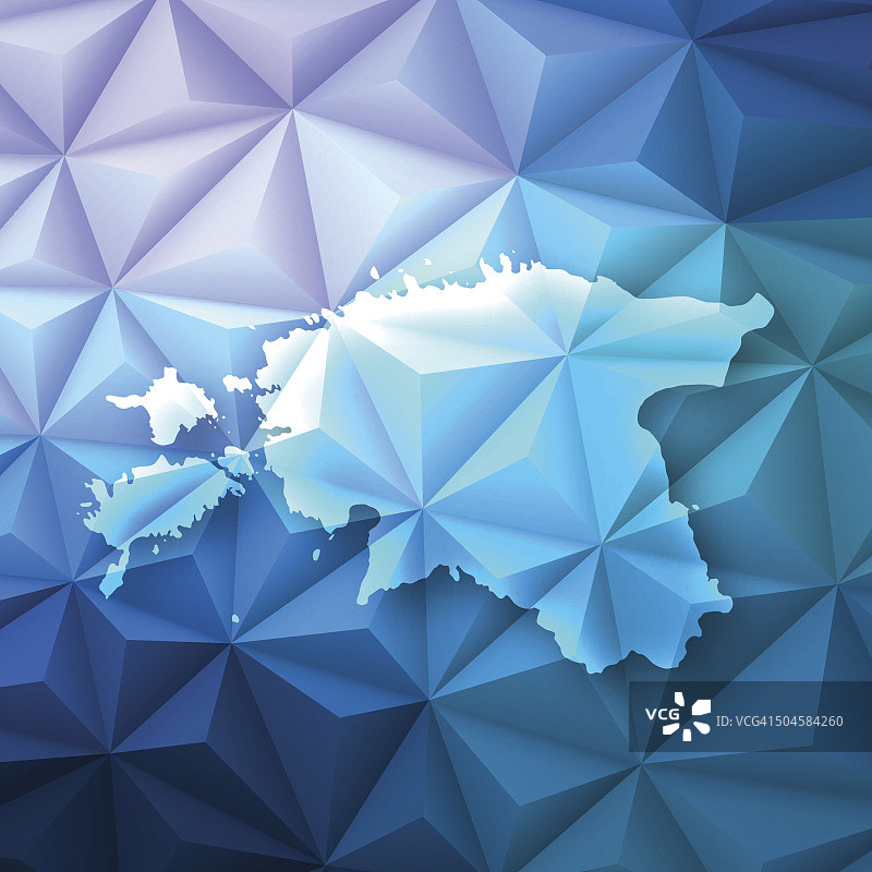 爱沙尼亚在抽象多边形背景-低多边形，几何图片素材