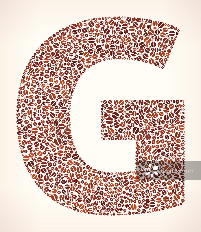 字母G免版税咖啡豆图案图片素材