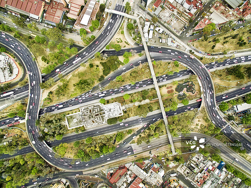 墨西哥高速公路鸟瞰图图片素材