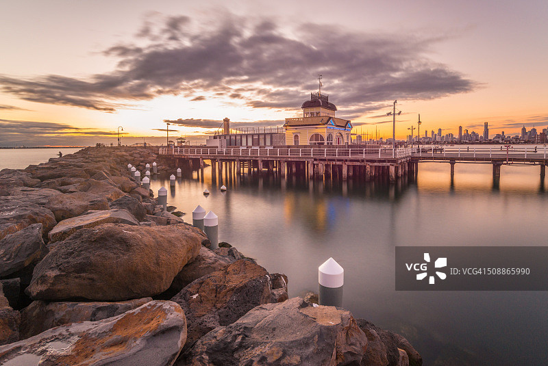 圣基尔达码头，墨尔本，维多利亚，澳大利亚。图片素材