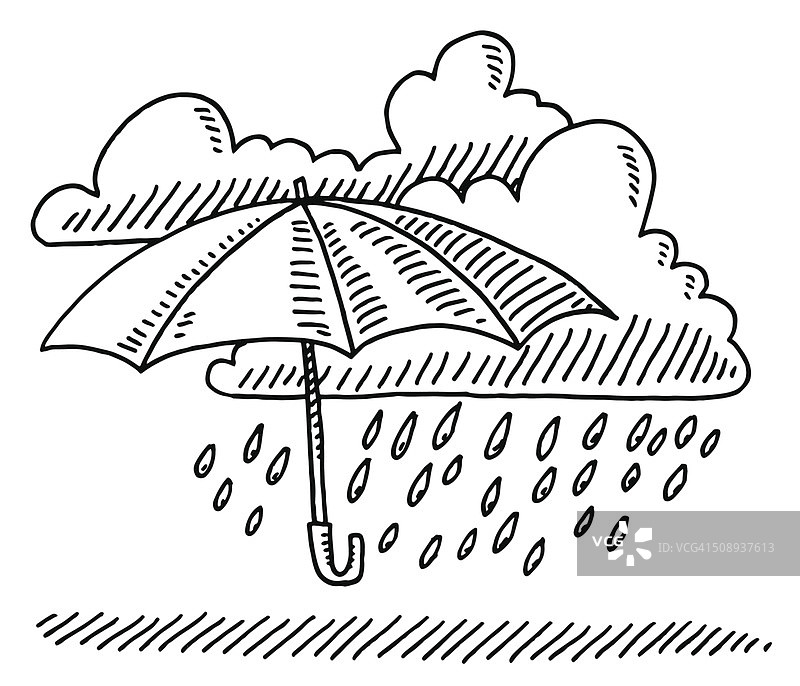 天气符号伞云雨图图片素材