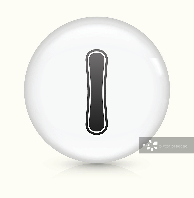 滑雪板图标上的白色圆形矢量按钮图片素材
