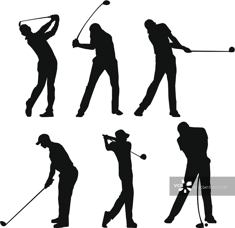 高尔夫球手轮廓图片素材