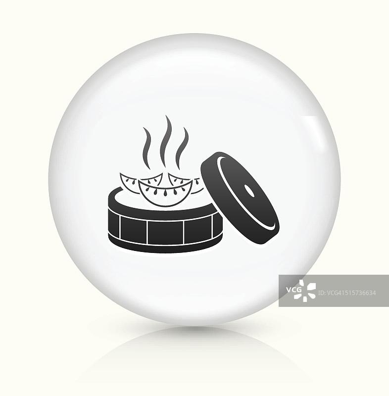 日本饺子图标上的白色圆形矢量按钮图片素材