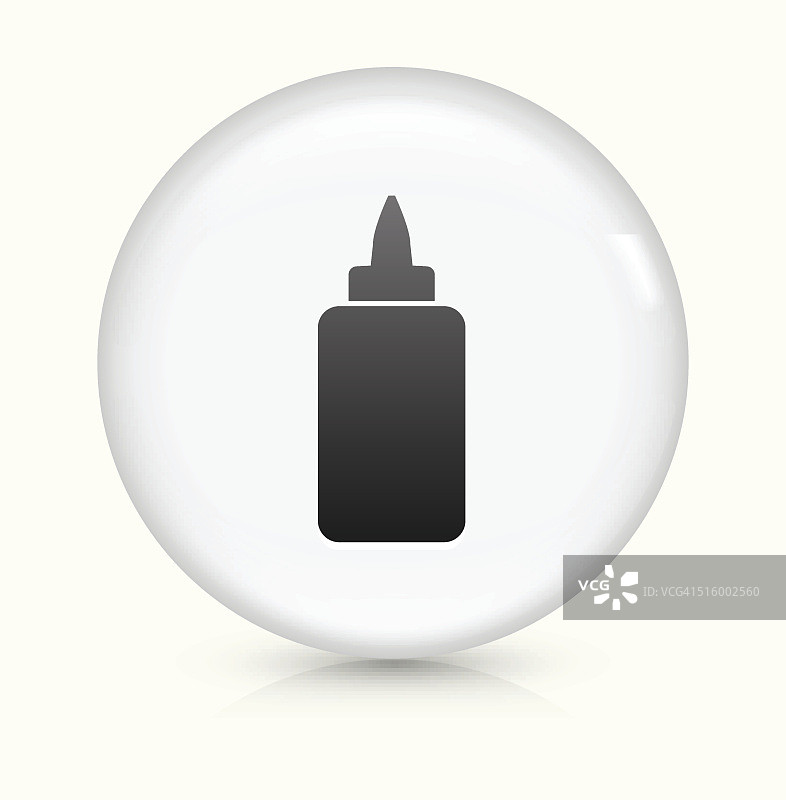 胶瓶图标上的白色圆形矢量按钮图片素材