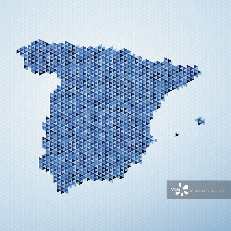 西班牙地图三角形图案蓝色图片素材