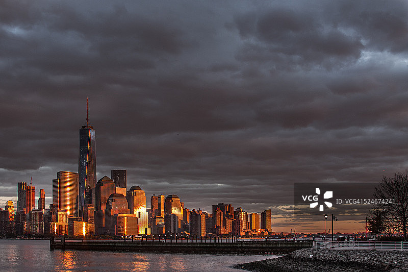 曼哈顿的日落图片素材