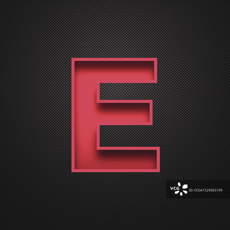 字母E设计-红色字母碳纤维背景图片素材