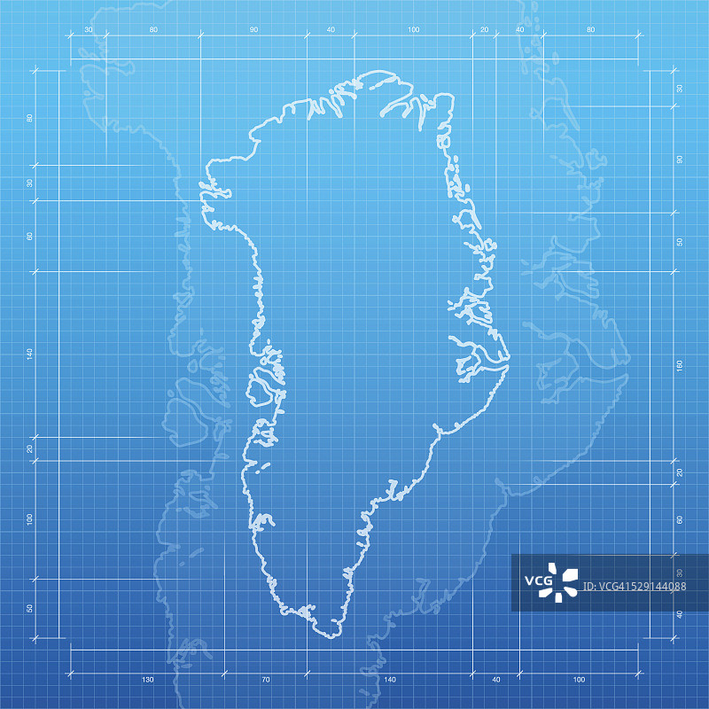 格陵兰地图上的蓝图背景图片素材