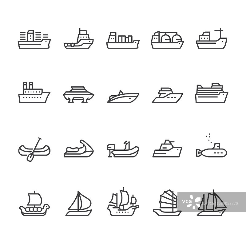 船只和船只矢量图标图片素材