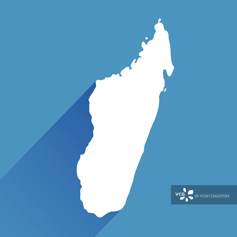 蓝色马达加斯加地图图标图片素材