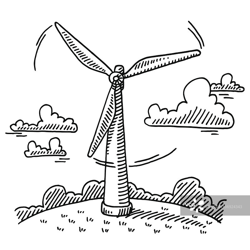 旋转风力机图纸图片素材
