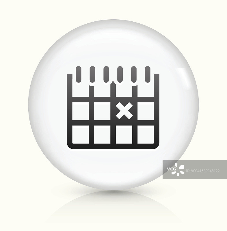 日历图标上的白色圆形矢量按钮图片素材