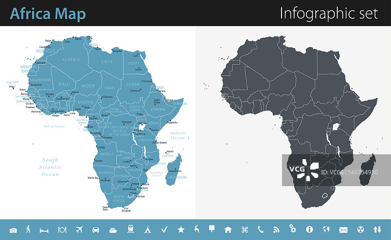 非洲地图-信息图表集图片素材