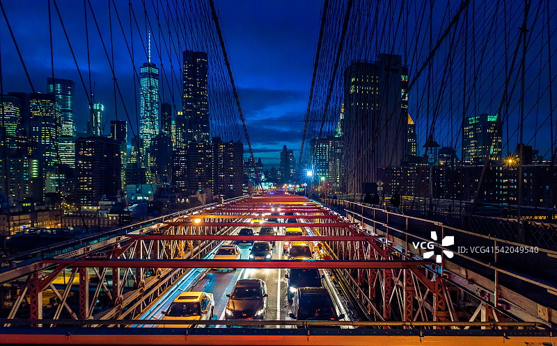 从布鲁克林大桥到纽约图片素材