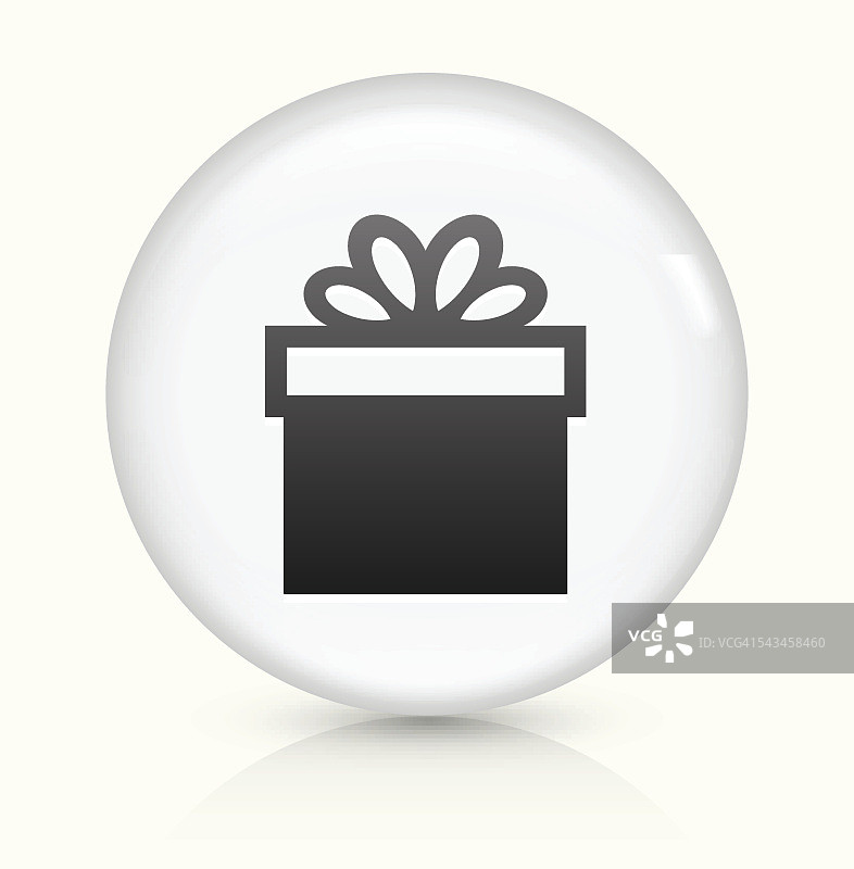 礼盒图标上的白色圆形矢量按钮图片素材