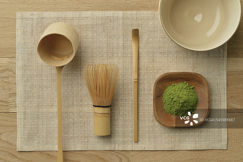 用于日本茶道的工具。图片素材
