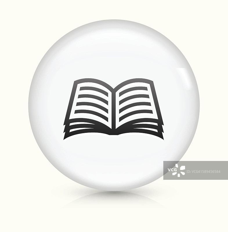 书图标上的白色圆形矢量按钮图片素材