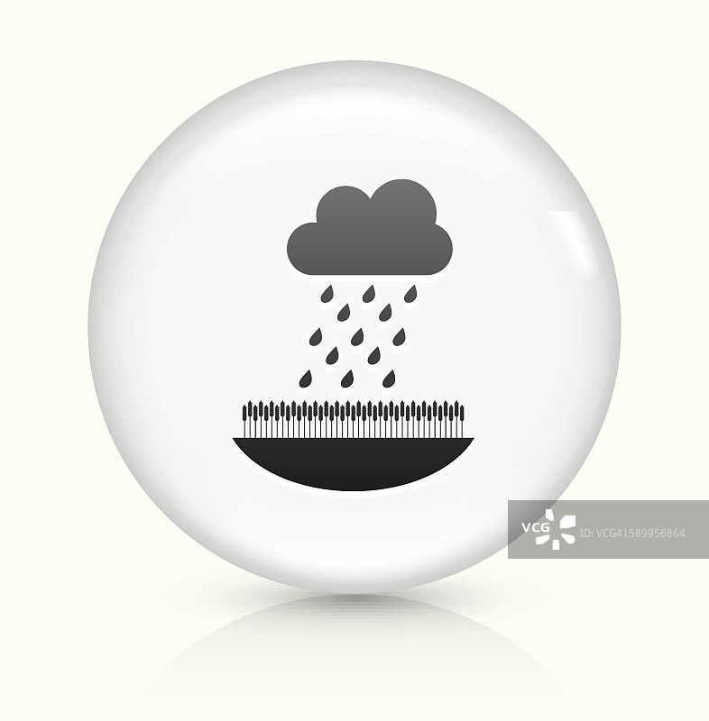 雨云图标上的白色圆形矢量按钮图片素材