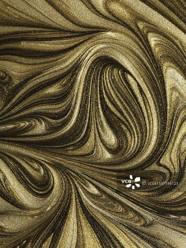 亮金色油漆大理石漩涡图案图片素材