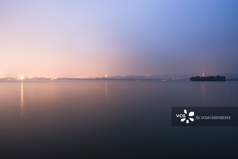 杭州西湖夜景图片素材