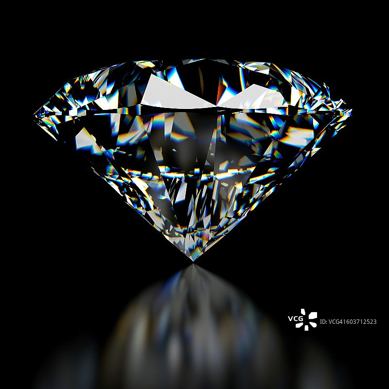 钻石在黑色背景，插图图片素材