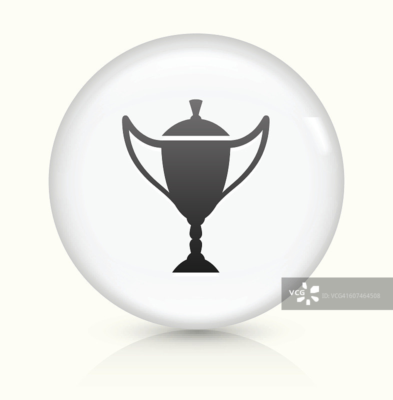 奖杯图标上白色圆形矢量按钮图片素材