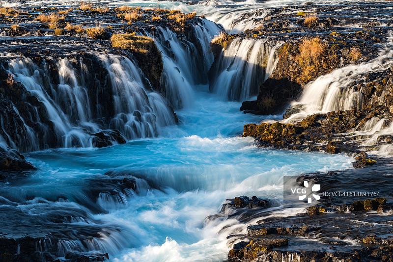 Bruarfoss瀑布，冰岛图片素材