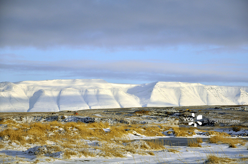 冰岛霍夫索斯附近的冬季景观图片素材