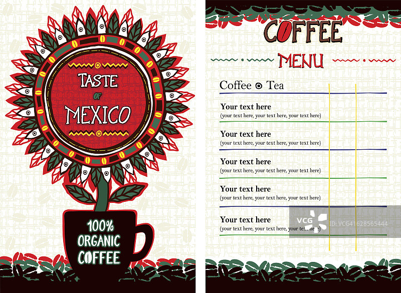 菜单为咖啡馆，酒吧，咖啡馆，餐厅-墨西哥味道图片素材