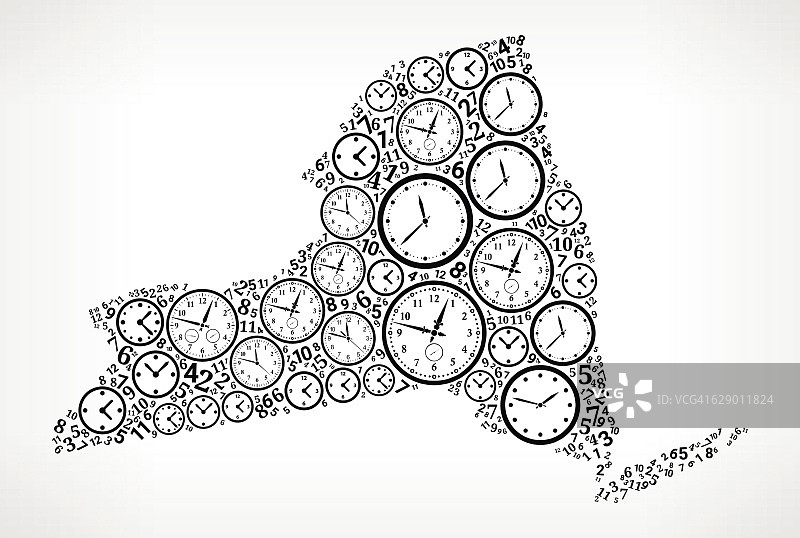 纽约时间和时钟矢量图标模式图片素材