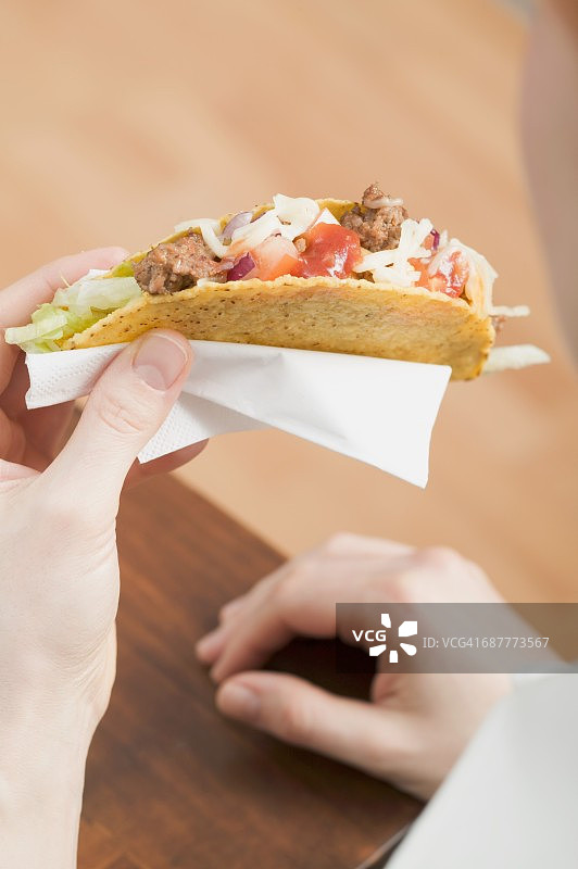 手握minco taco图片素材