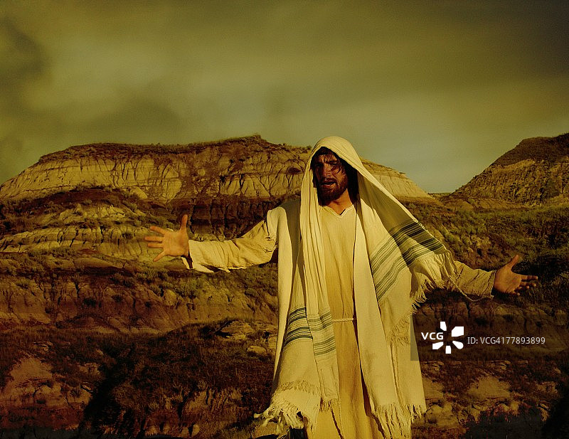 耶稣在旷野图片素材